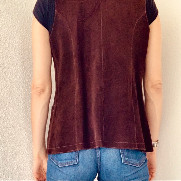 Vintage Brown Suede Vest - Picture 4 of 8
